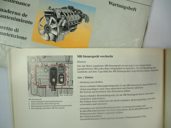 Mercedes Benz Actros OM 501 502 LA LKW Motor Betriebsanleitung 1997 Wartungsheft