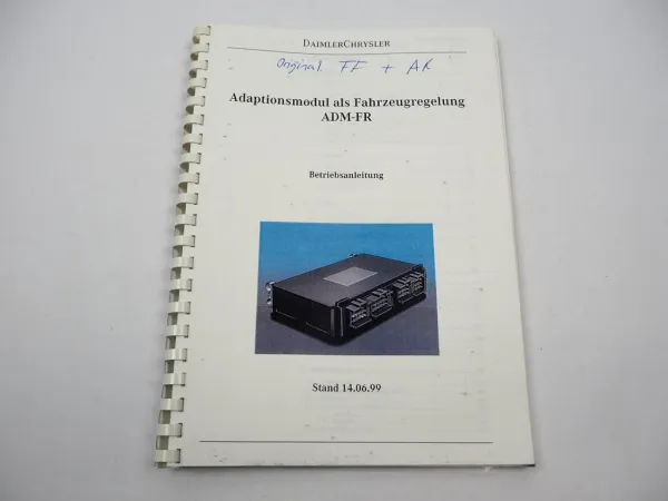 Mercedes Benz ADM-FR Adaptionsmodul als Fahrzeugregelung Betriebsanleitung 1999