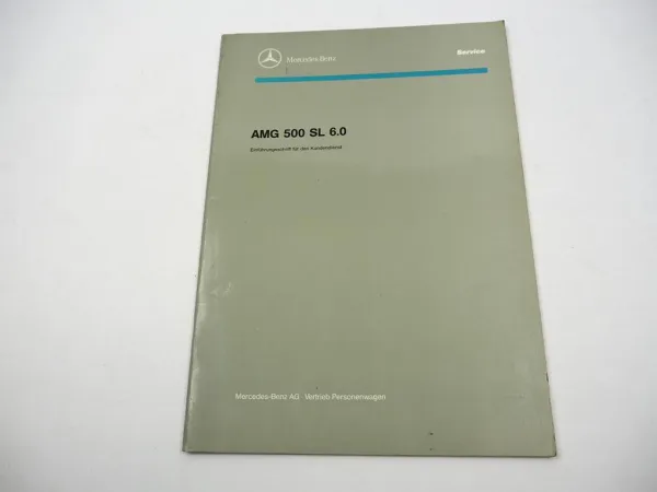 Mercedes Benz AMG 500SL 6.0 R129 Schulungshandbuch Einführungsschrift 1992
