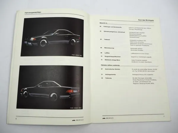 Mercedes Benz AMG 500SL 6.0 R129 Schulungshandbuch Einführungsschrift 1992