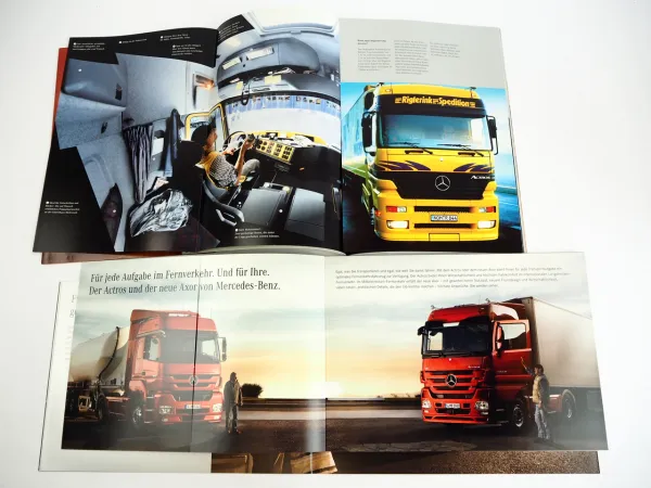 Mercedes Benz Atego Axor Actros LKW im Bauverkehr Fernverkehr 7x Prospekt