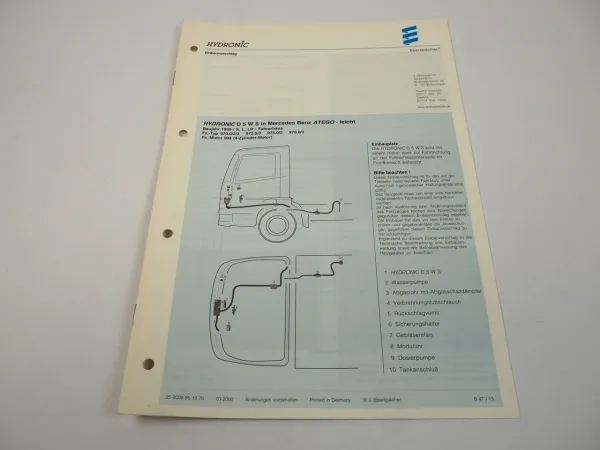 Mercedes Benz Atego leicht Bj. 99 Eberspächer Hydronic D5WS Einbau Standheizung