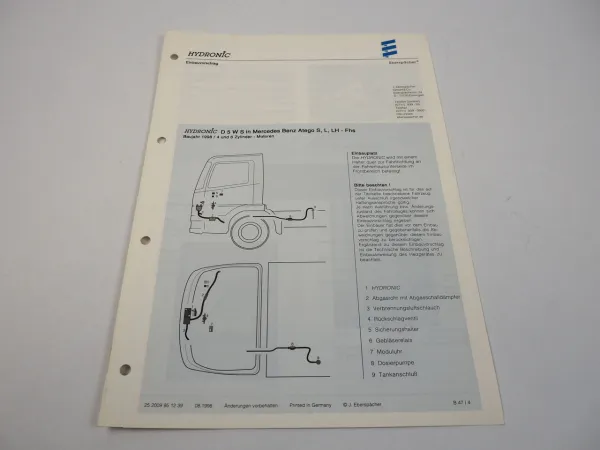 Mercedes Benz Atego S L LH - Fhs Bj. 1998 Eberspächer Hydronic D5WS Einbau