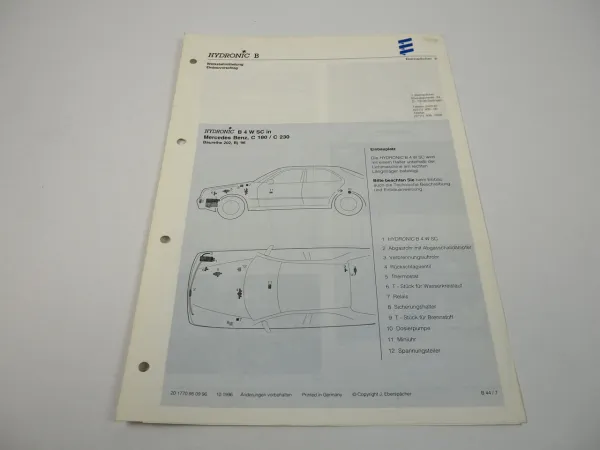 Mercedes Benz C-Klasse 180 230 Bj. 1996 Eberspächer Hydronic B4WSC Einbau