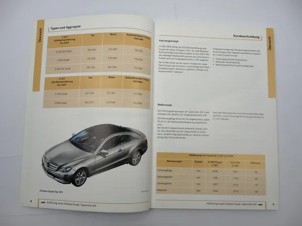 Mercedes Benz E-Klasse W207 E 350 500 550 Coupe Einführungsschrift 2009
