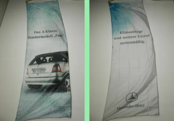 Mercedes Benz Hissfahne groß für Ausleger ca. 4,50 x 1,20 m A-Klasse Fun