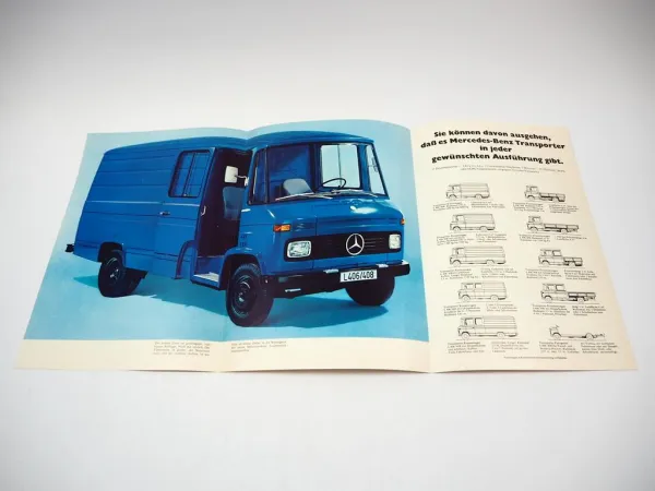 Mercedes Benz L 406 408 Transporter Pritschen- und Kastenwagen Prospekt 60er J.