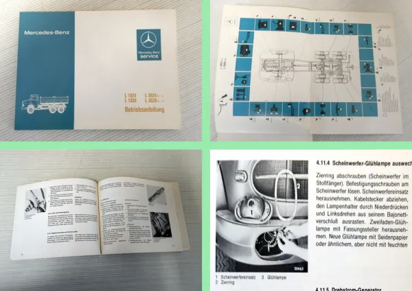 Mercedes Benz L1924 1928 2624 2628 Bedienungunsanleitung Betriebsanleitung 1980