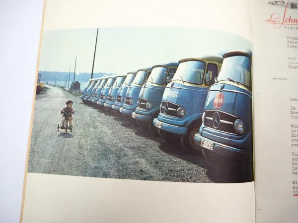 Mercedes Benz L319 L319D Transporter 2x Prospekt Anschreiben 1963