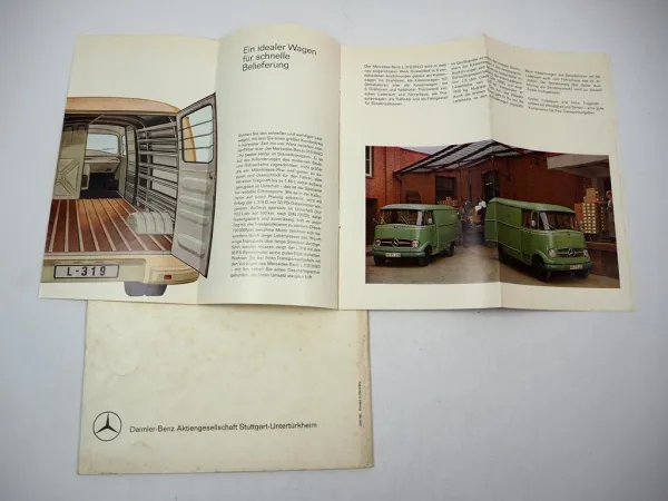 Mercedes Benz L319 L319D Transporter 2x Prospekt Anschreiben 1963