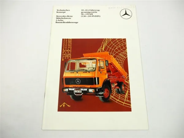 Mercedes Benz LKW Baustellenfahrzeuge 10t bis 16t 130PS bis 216PS Prospekt 1984