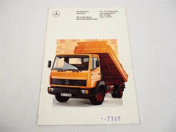 Mercedes Benz LKW Baustellenfahrzeuge 6,5t bis 15t 90PS bis 170PS Prospekt 1990