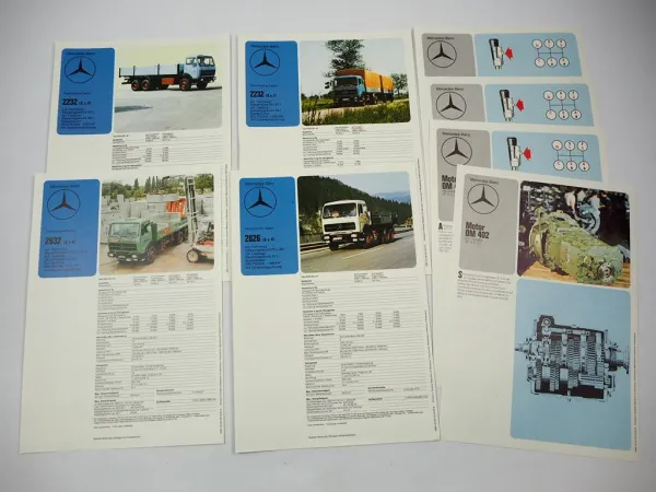 Mercedes Benz LKW Nutzfahrzeuge 8x Prospekt Zeitungsberichte 1950/70er Jahre
