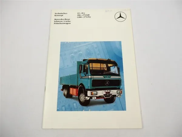 Mercedes Benz LKW Pritschenwagen 22t bis 26t 280PS bis 375PS Prospekt 1984