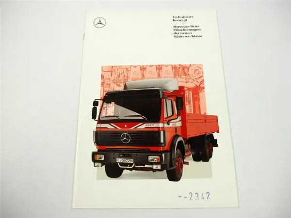 Mercedes Benz LKW Pritschenwagen Schwere Klasse Prospekt 1989