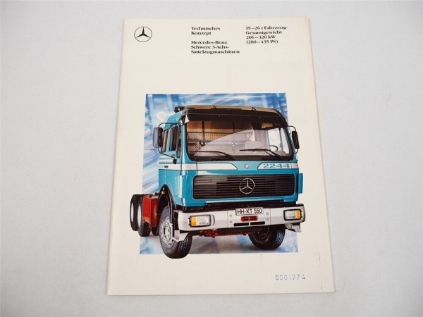 Mercedes Benz LKW Sattelzugmaschinen 19t bis 26t 280PS bis 435PS Prospekt 1988