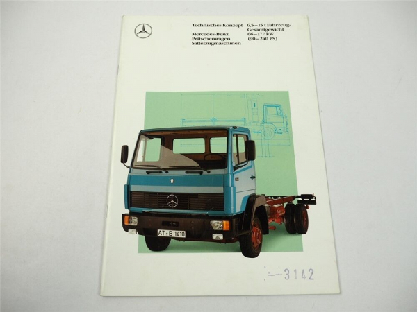 Mercedes Benz LKW Sattelzugmaschinen 6,5t bis 15t 90PS bis 240PS Prospekt 1991