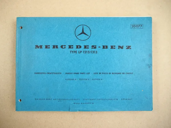 Mercedes Benz LP 1213 1313 Fahrgestell Chassis Ersatzteilliste Parts List 1968