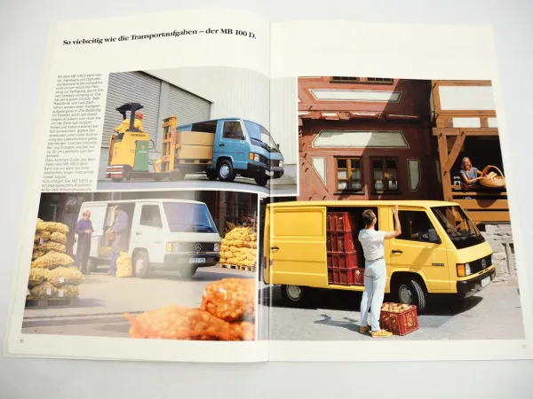 Mercedes Benz MB100D Pritschenwagen Kastenwagen Prospekt 1989
