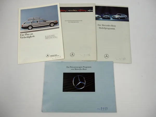 Mercedes Benz Modellprogramm PKW C E S SL G Klasse 4x Prospekt 1986/93