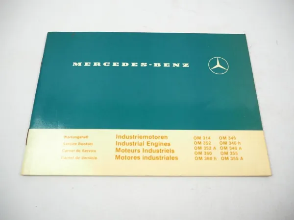 Mercedes Benz OM 314 352 360 346 355 A h Industriemotor Wartungsheft blanko 1979