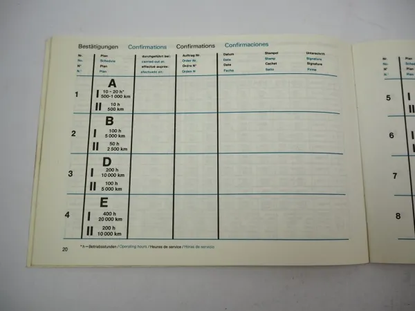 Mercedes Benz OM 314 352 360 346 355 A h Industriemotor Wartungsheft blanko 1979