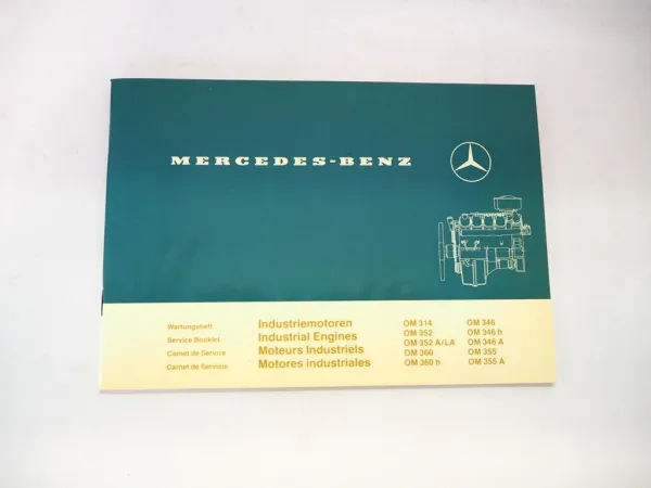 Mercedes Benz OM 314 352 360 346 355 A h Industriemotor Wartungsheft blanko 1985