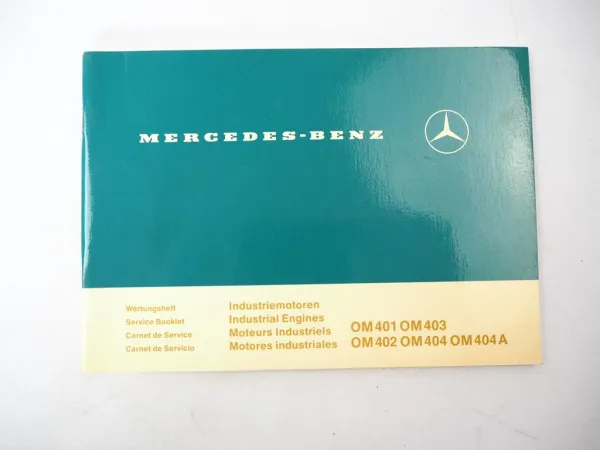 Mercedes Benz OM 401 402 403 404 404A Industriemotor Wartungsheft blanko 1980