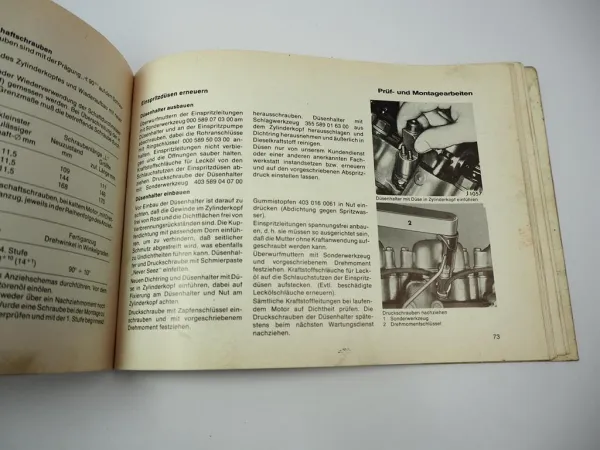 Mercedes Benz OM 401 402 403 404 A Industriemotor Betriebsanleitung Wartung 1982