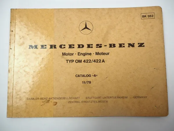 Mercedes Benz OM 422 422A Motor Teile Bildkatalog Illustrated Parts Catalogue 79