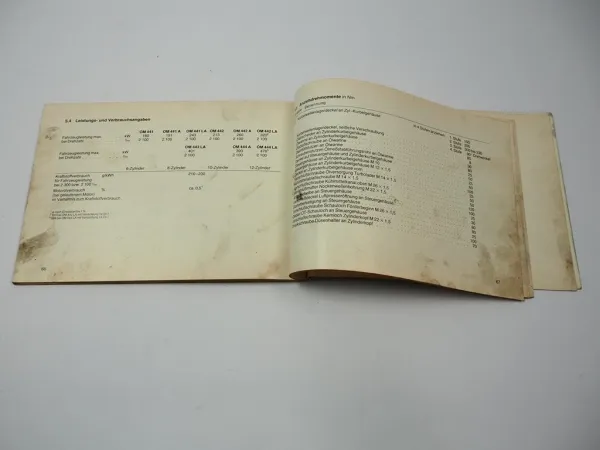 Mercedes Benz OM 441 442 443 444 A LA Betriebsanleitung Wartung 1988