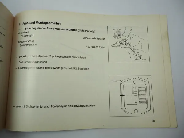 Mercedes Benz OM 441 442 443 444 A LA Betriebsanleitung Wartung 1990