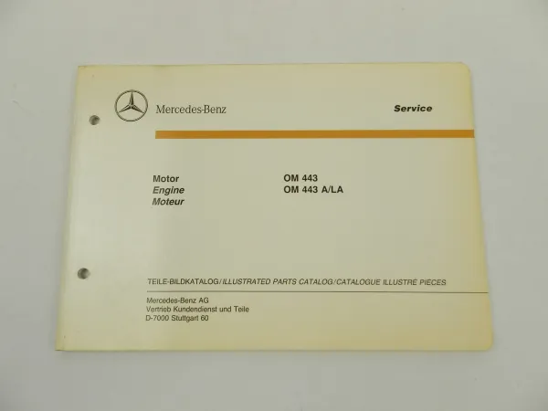 Mercedes Benz OM 443 443A LA Teile Bildkatalog Parts Catalog 1990