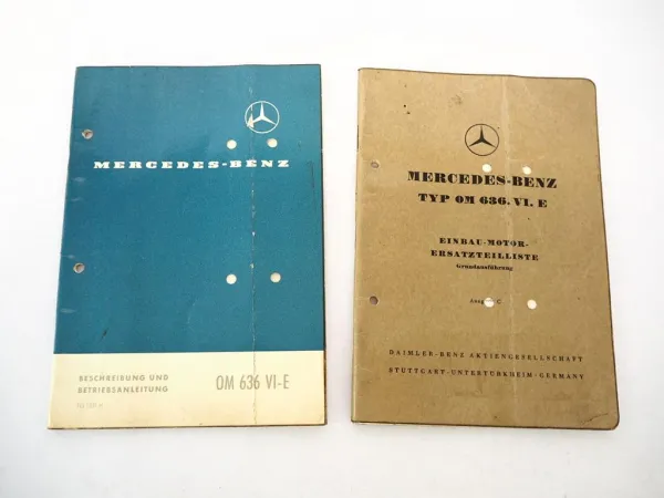 Mercedes Benz OM636.VI.E Motor Betriebsanleitung Ersatzteilliste 1962/57