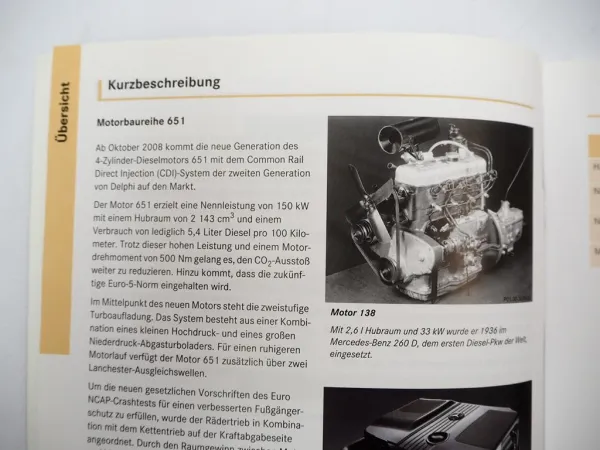 Mercedes Benz OM651 Diesel Motor Einführungsschrift 2008 mit Poster