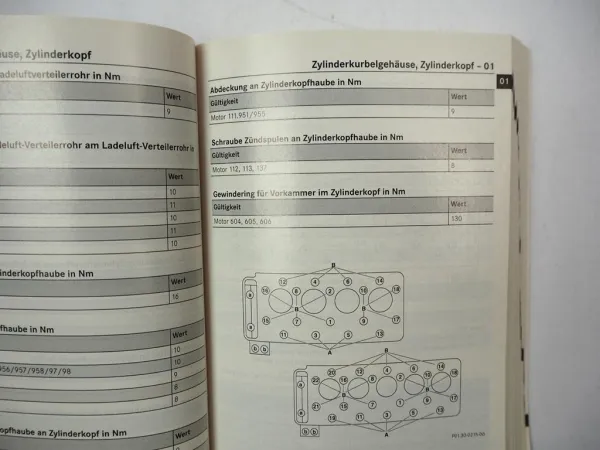 Mercedes Benz PKW 163 168 170 203 208 209 210 211 215 220 230 Tabellenbuch 2002