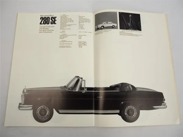 Mercedes Benz PKW Programm 200 220 230 250 280 300 600 D SE SL Prospekt 1967