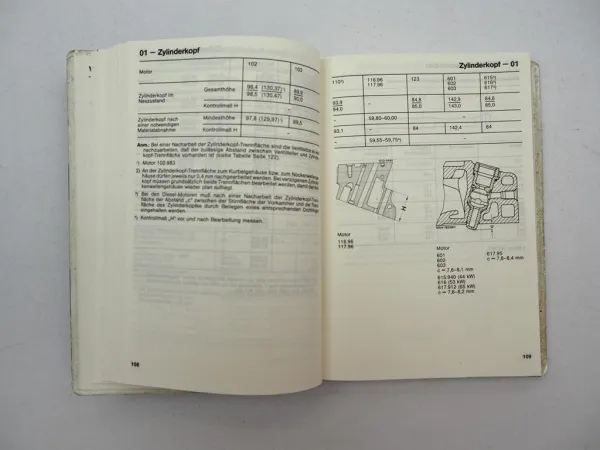 Mercedes Benz PKW R107 W123 W124 W126 W201 Tabellenbuch 1982-1985 280SL 500SEL