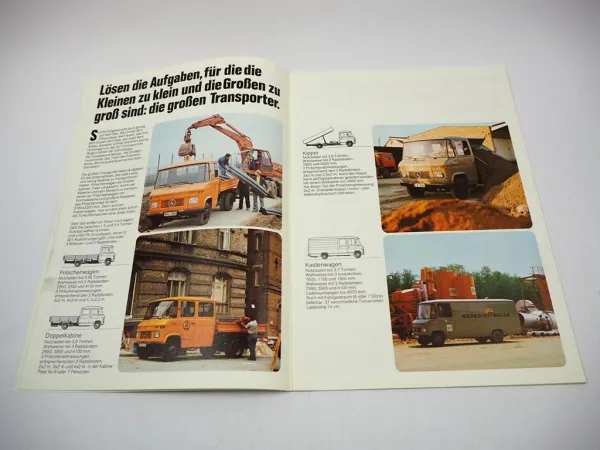 Mercedes Benz Pritschen- u. Kastenwagen Kombi Kleinbus Kipper Prospekt 04/1976