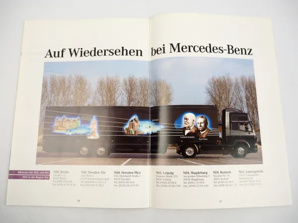 Mercedes Benz Region Ost Niederlassungen Prospekt 1996