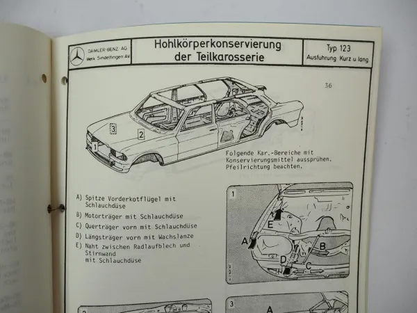 Mercedes-Benz Richtlinien Fremdaufbauten F123 Fahrgestell Typ 230-300D – 1979