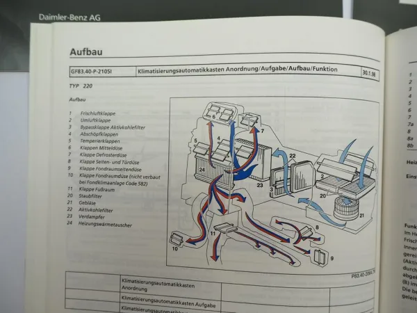 Mercedes Benz S-Klasse Einführungsmappe W220 Betriebsanleitung & Werkstattliteratur 1998