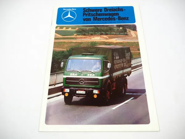 Mercedes Benz Schwere Dreiachs Pritschenwagen LKW Prospekt Programm 04/1976