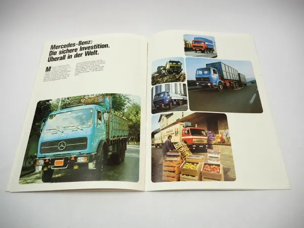 Mercedes Benz Schwere Dreiachs Pritschenwagen LKW Prospekt Programm 04/1976