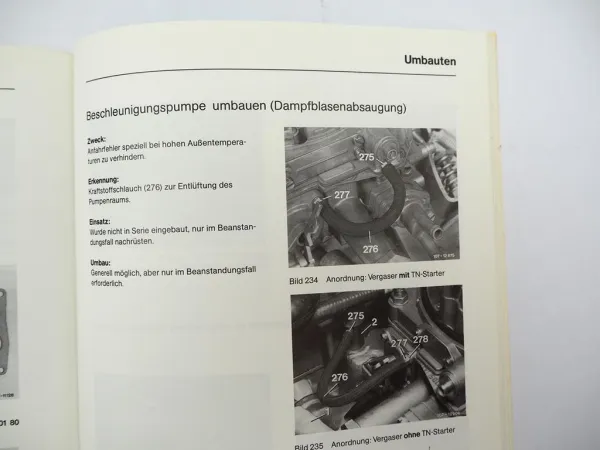 Mercedes Benz Solex Vergaser 4A1 im Motor 110 123 Kundendiensthandbuch 1978