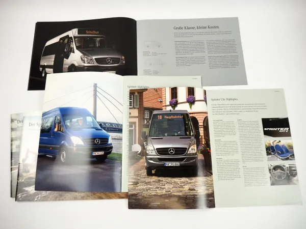 Mercedes Benz Sprinter City Stadtbus Transfer Pritschenwagen Kombi 5x Prospekt