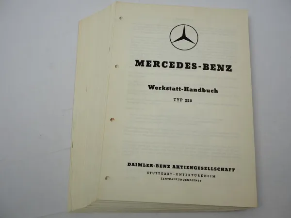 Mercedes Benz Typ 220 W187 & 220a Typ W180 Werkstatthandbuch