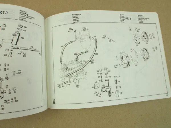 Mercedes Benz Typ OM 352 Motor Bildkatalog Ersatzteilekatalog Ersatzteilliste 75