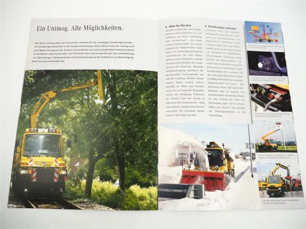 Mercedes Benz Unimog Einsatz als Schienenfahrzeug Prospekt 2006