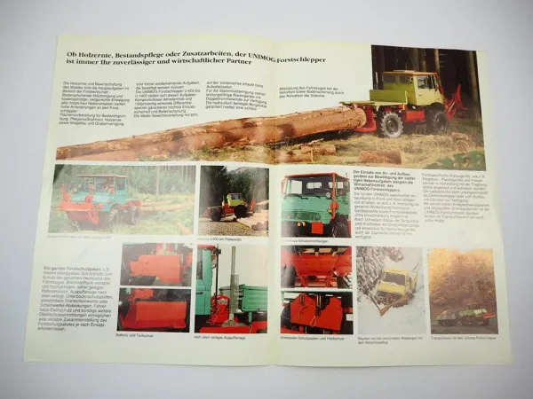 Mercedes Benz Unimog U 600 900 1000 1200 1400 Forstwirtschaft Prospekt ca. 1990